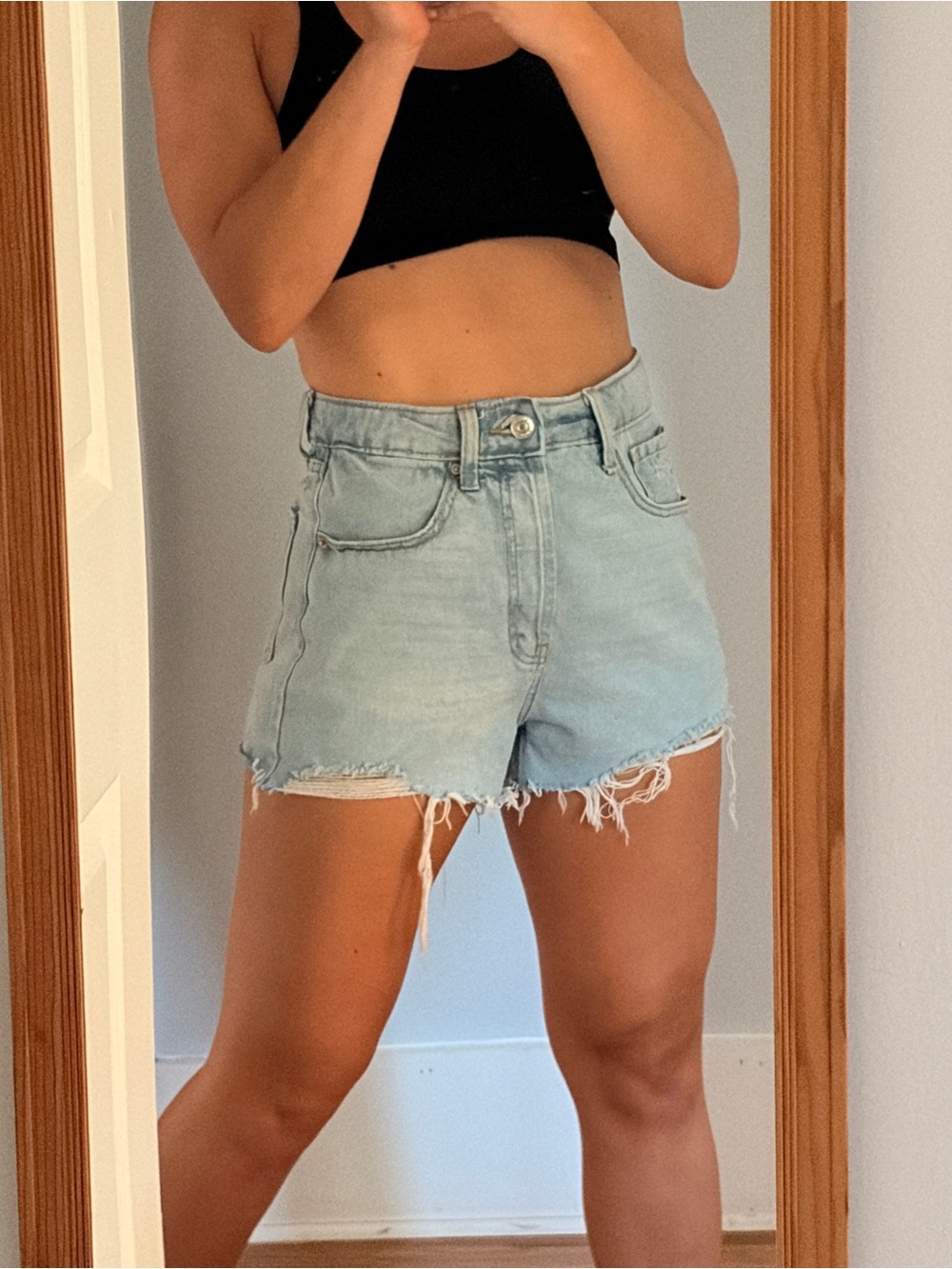 Wild Fable High-Rise Light Blue Denim Cut Off Shorts 4